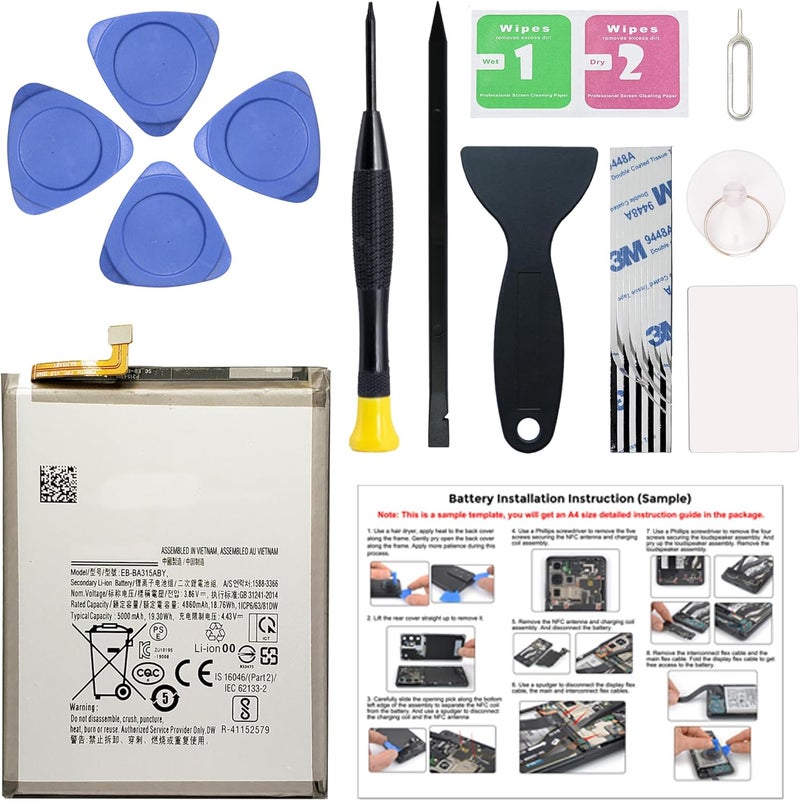MAXSHARKS New Upgraded Battery for Galaxy A32 4G / A31 / A22 4G, EB-BA315ABY Replacement Battery Compatible with Samsung Galaxy A32 4G / A31 / A22 4G, with Repair Tools & Instruction - Image 1